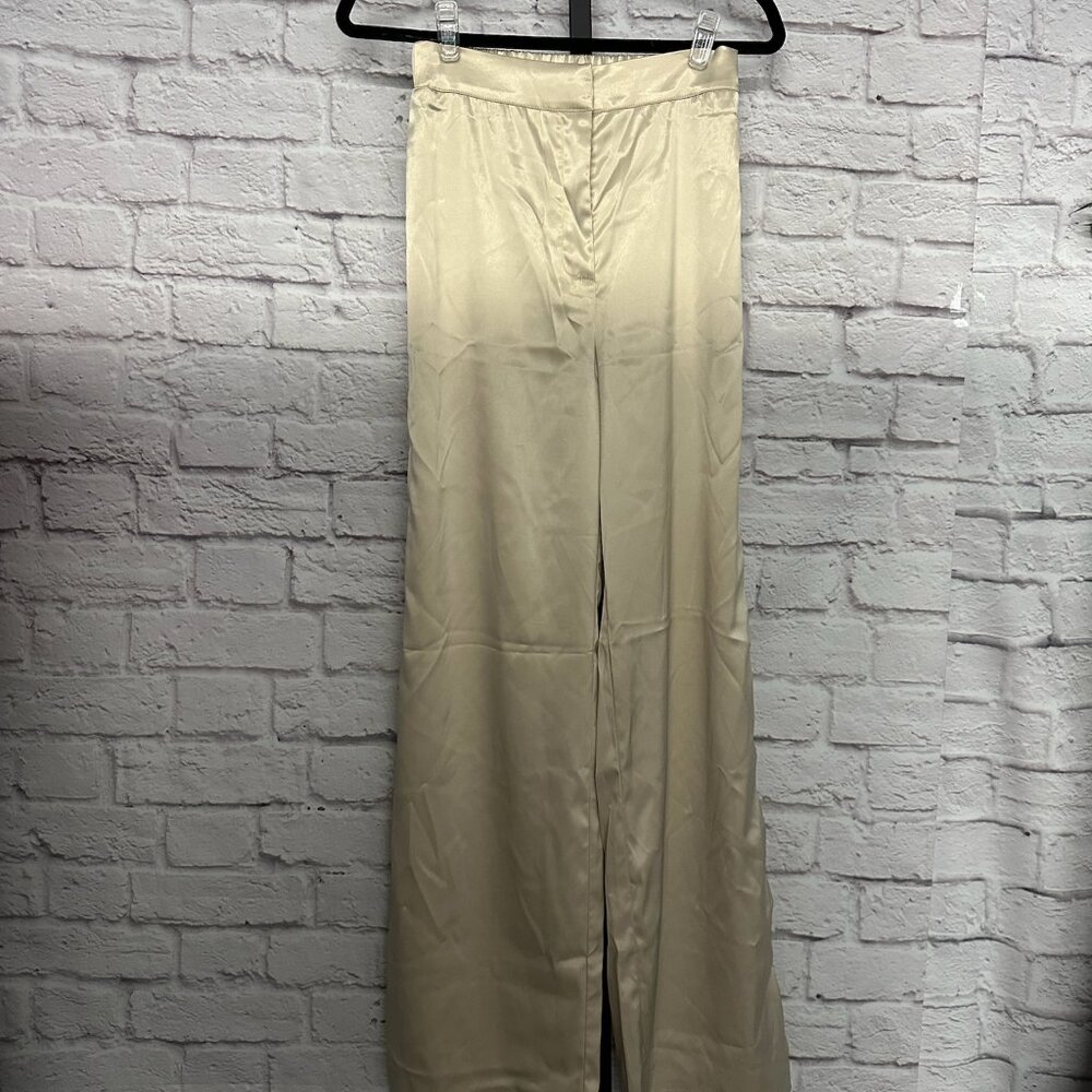 Bobbles and Lace Cream Silk Pants - Small